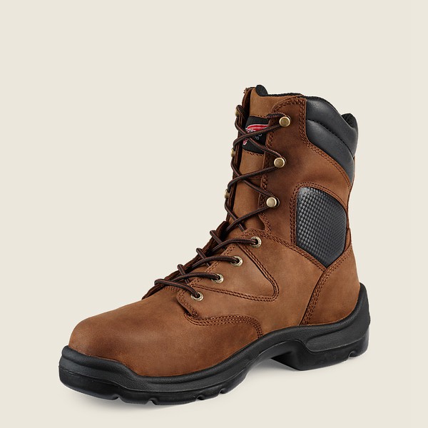 Red Wing Safety Boots Brown - Mens Flexbond - 8-inch Toe Metguard - 7082-GLQCO